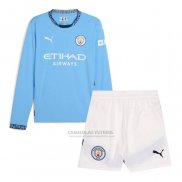 Camisola Manchester City 1º Manga Comprida Crianca 2024-2025