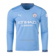 Camisola Manchester City 1º Manga Comprida 2024-2025