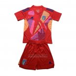 Camisola Italia Goleiro Crianca 2024-2025 Vermelho